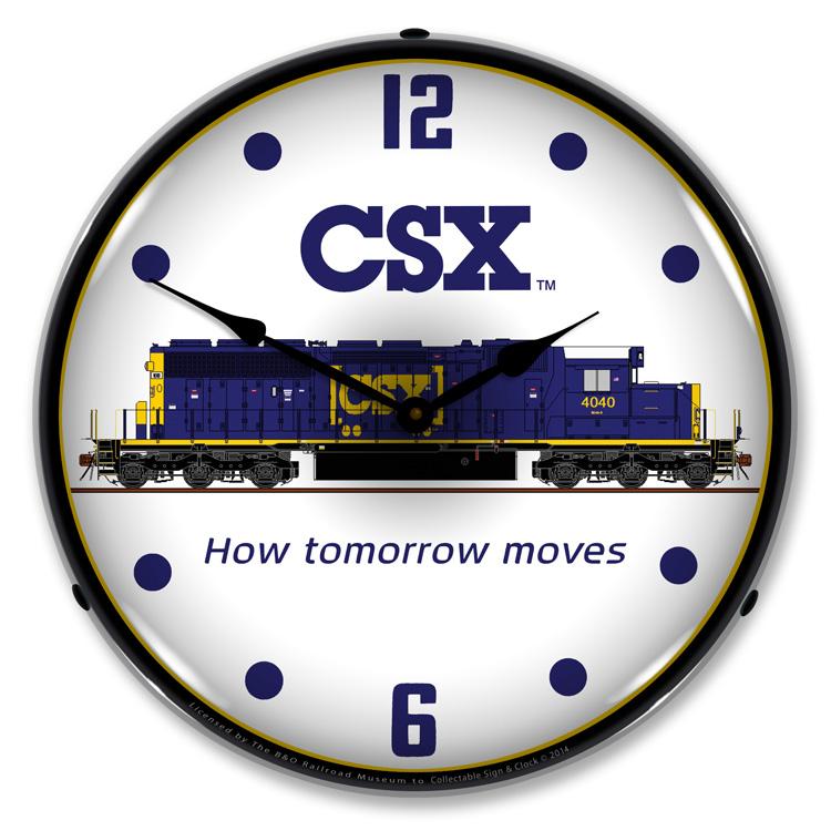 Collectable Sign and Clock - CSX Railroad Clock - Wall 