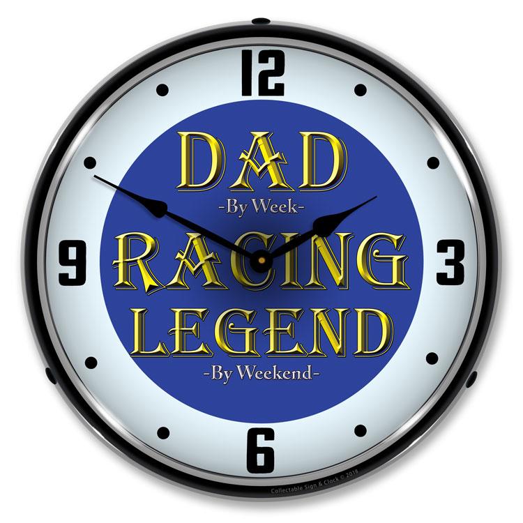 Collectable Sign and Clock - Dad the Racing Legend Clock - 