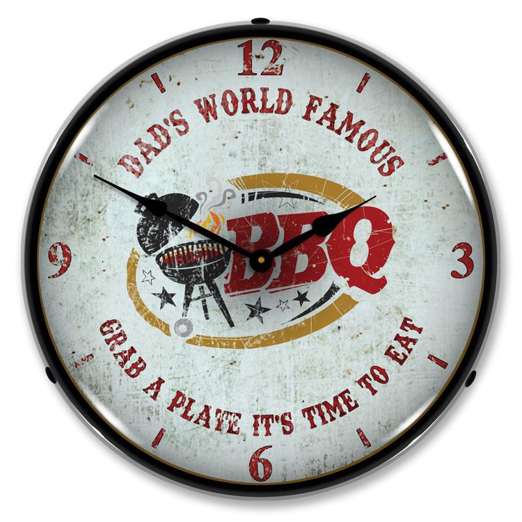 Collectable Sign and Clock - Dad’s World Famous BBQ Clock - 