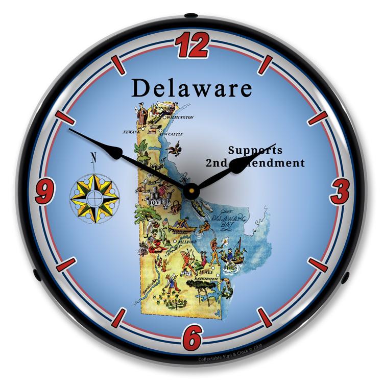 Collectable Sign and Clock - Delaware Supports the 2nd 