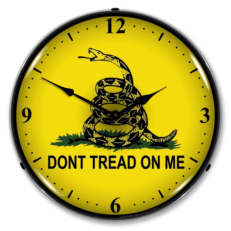 Collectable Sign and Clock - Don’t Tread On Me Clock - Wall 