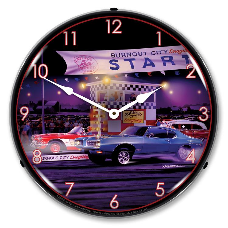 Collectable Sign and Clock - Drag City Clock - Wall Clocks