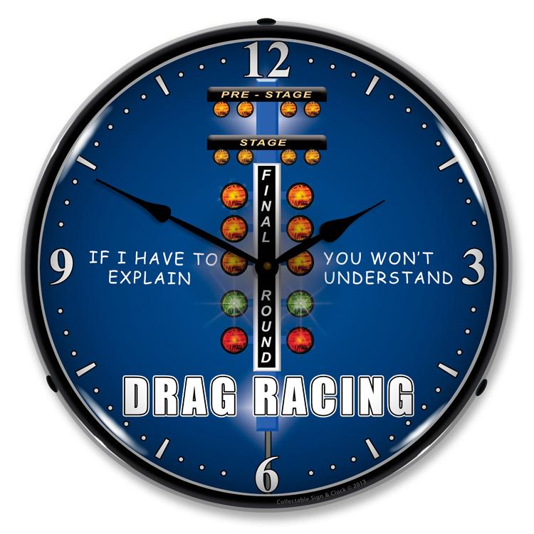 Collectable Sign and Clock - Drag Race Clock - Wall Clocks