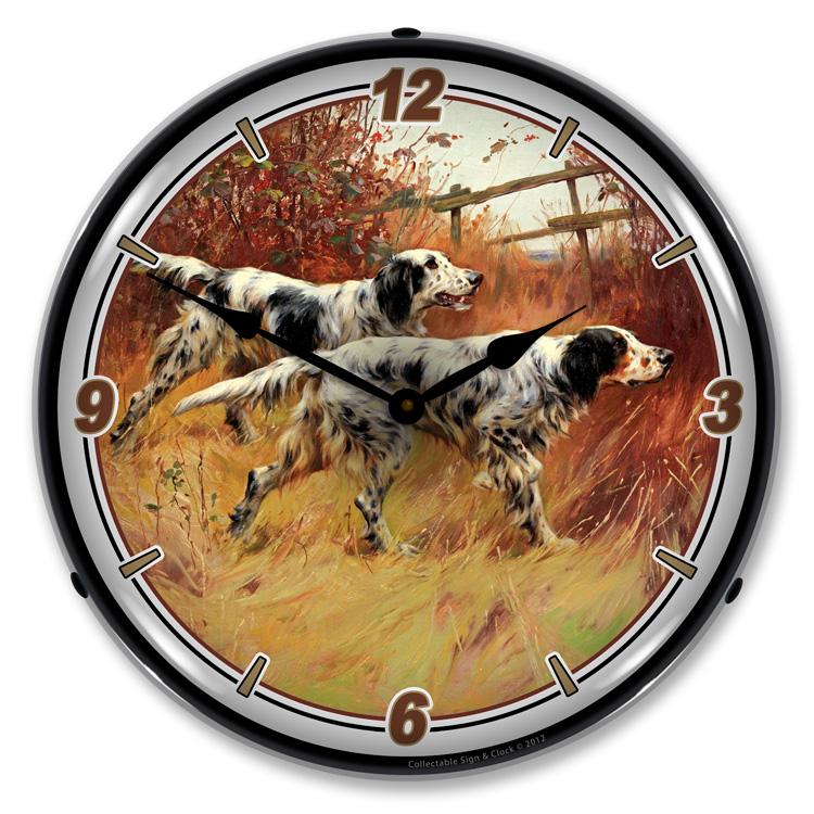 Collectable Sign and Clock - English Setters Clock - Wall 