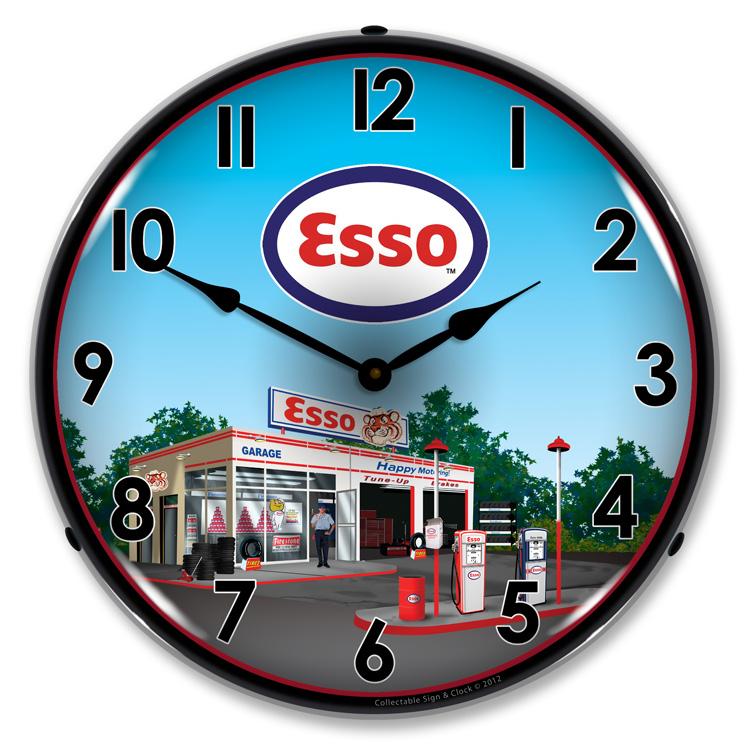 Collectable Sign and Clock - Esso Station Clock - Wall 