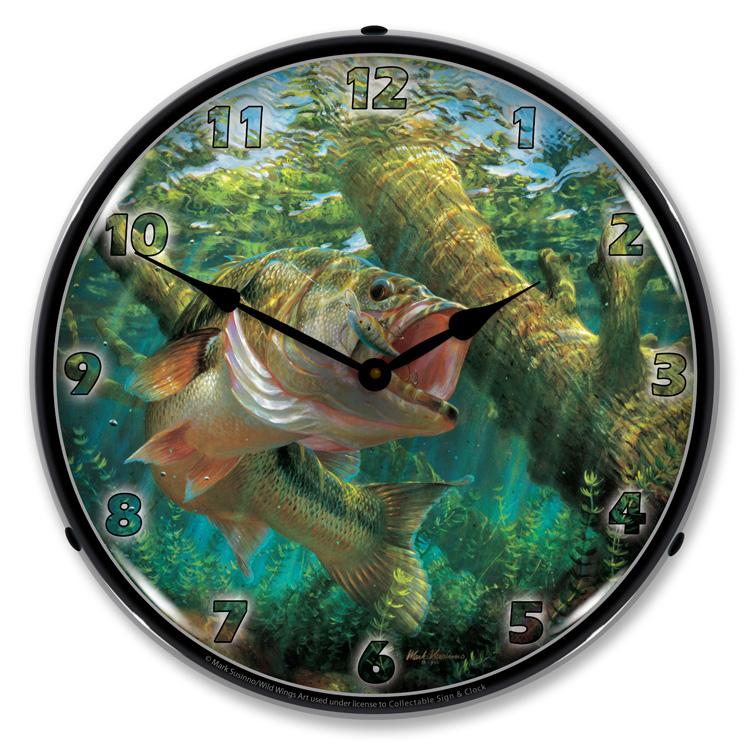 Collectable Sign and Clock - Fishing the Wood Clock - Wall 