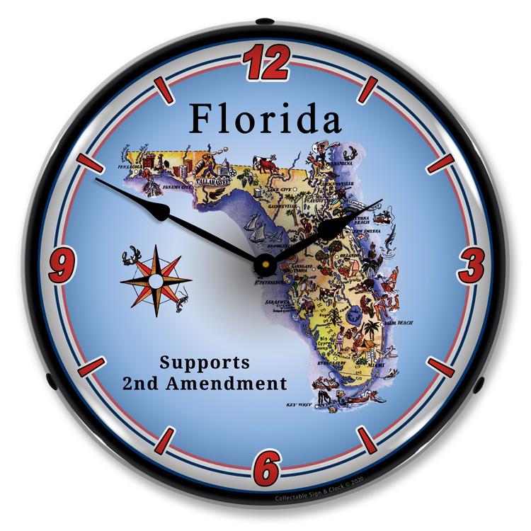 Collectable Sign and Clock - Florida Supports the 2nd 