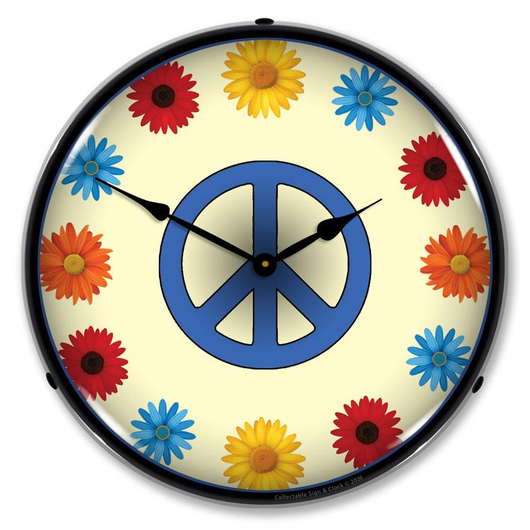 Collectable Sign and Clock - Flower Power Clock - Wall 