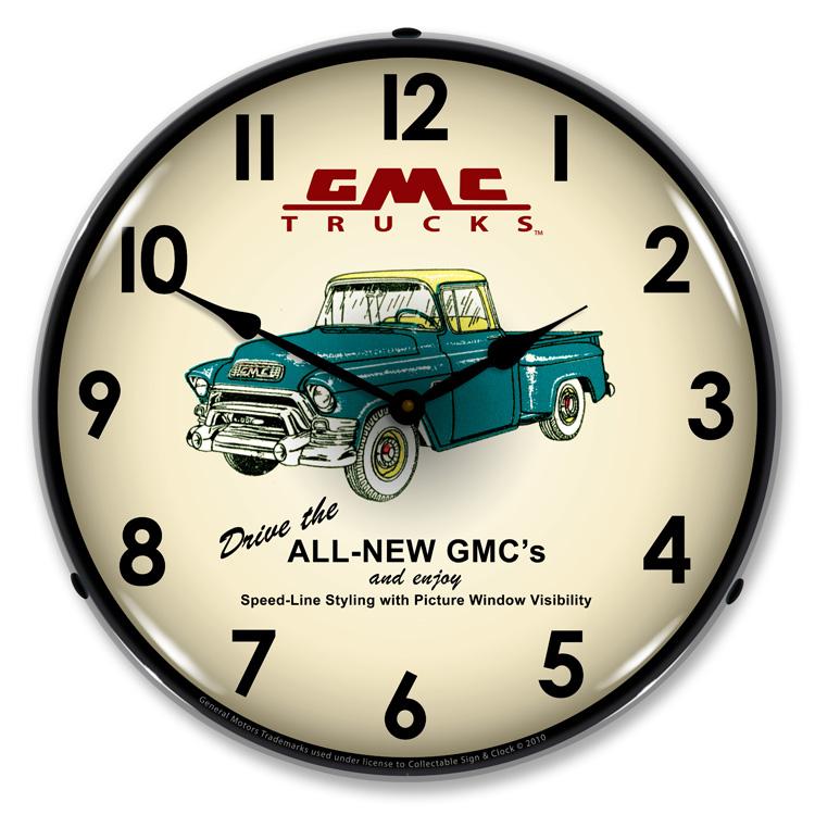 Collectable Sign and Clock - GMC Trucks 1956 Clock - Wall 