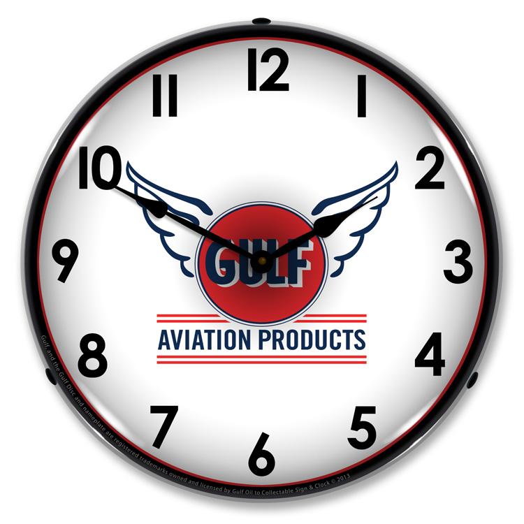 Collectable Sign and Clock - Gulf Avaition Clock - Wall 