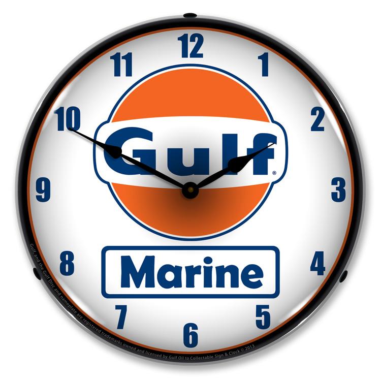 Collectable Sign and Clock - Gulf Marine Clock - Wall Clocks