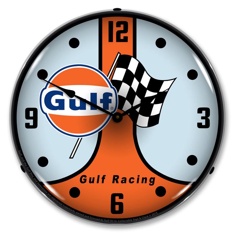 Collectable Sign and Clock - Gulf Racing GT40 Clock - Wall 