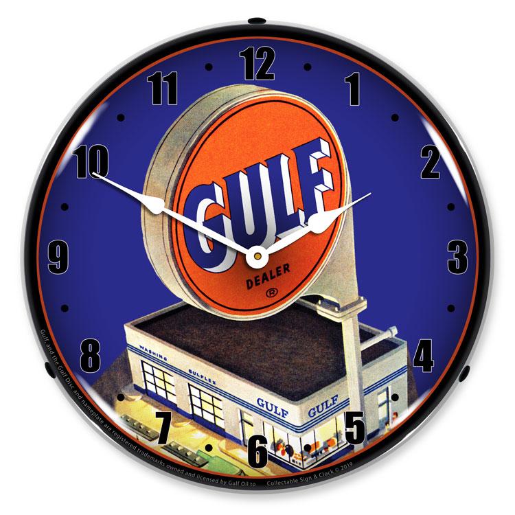 Collectable Sign and Clock - Gulf Station 1960 Clock - Wall 