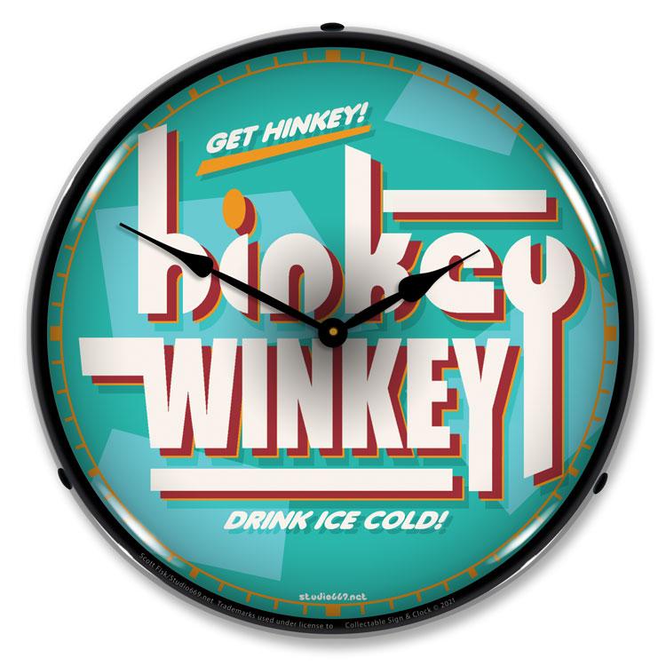 Collectable Sign and Clock - Hinkey Winkey Soda Clock - Wall