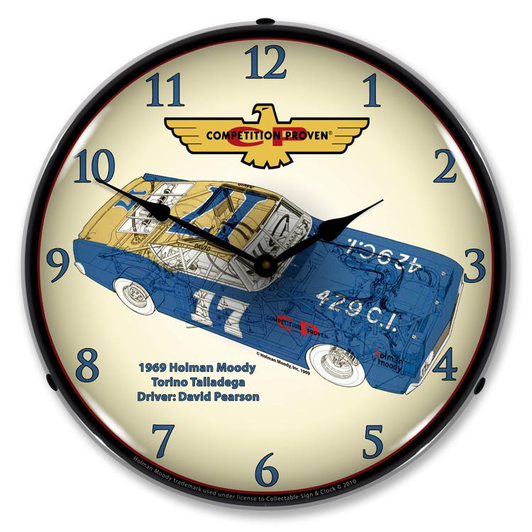 Collectable Sign and Clock - Holman Moody Torino Clock - 
