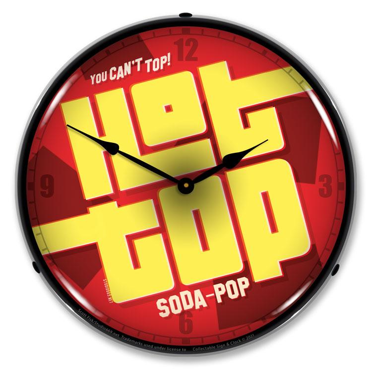 Collectable Sign and Clock - Hot Top Soda Clock - Wall 