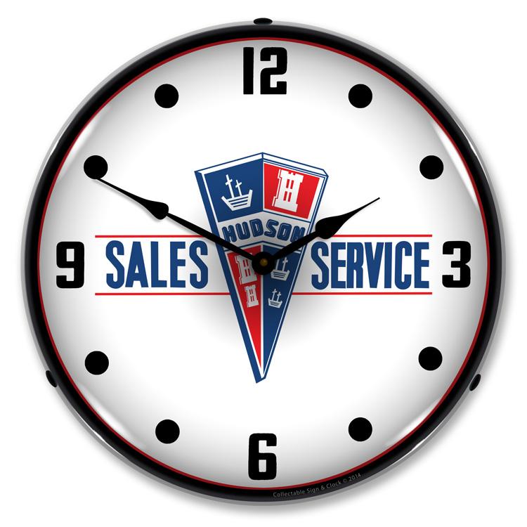 Collectable Sign and Clock - Hudson Sales and Service Clock 