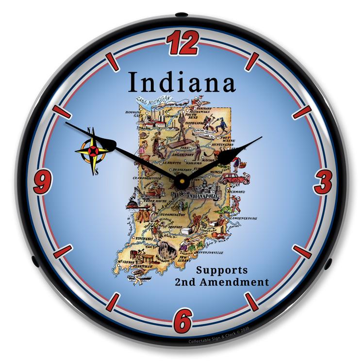 Collectable Sign and Clock - Indiana Supports the 2nd 