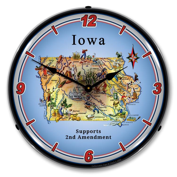 Collectable Sign and Clock - Iowa Supports the 2nd Amendment