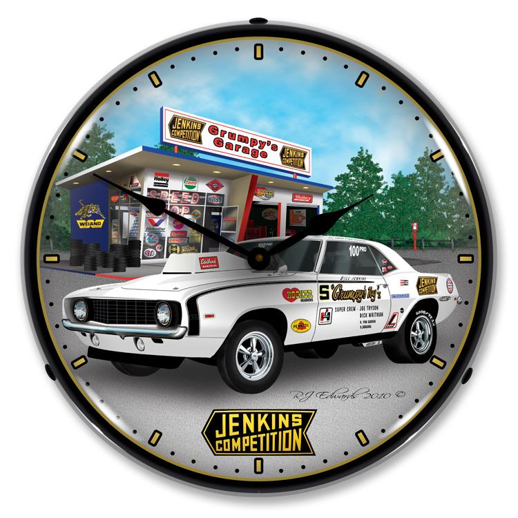 Collectable Sign and Clock - Jenkins 1969 Camaro Clock - 
