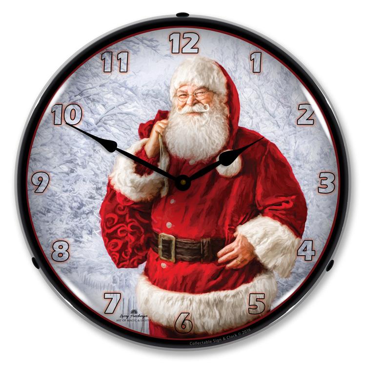 Collectable Sign and Clock - Jolly Santa Clock - Wall Clocks
