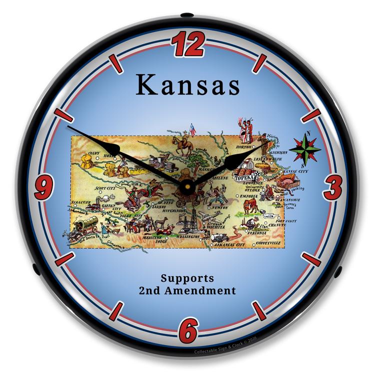 Collectable Sign and Clock - Kansas Supports the 2nd 