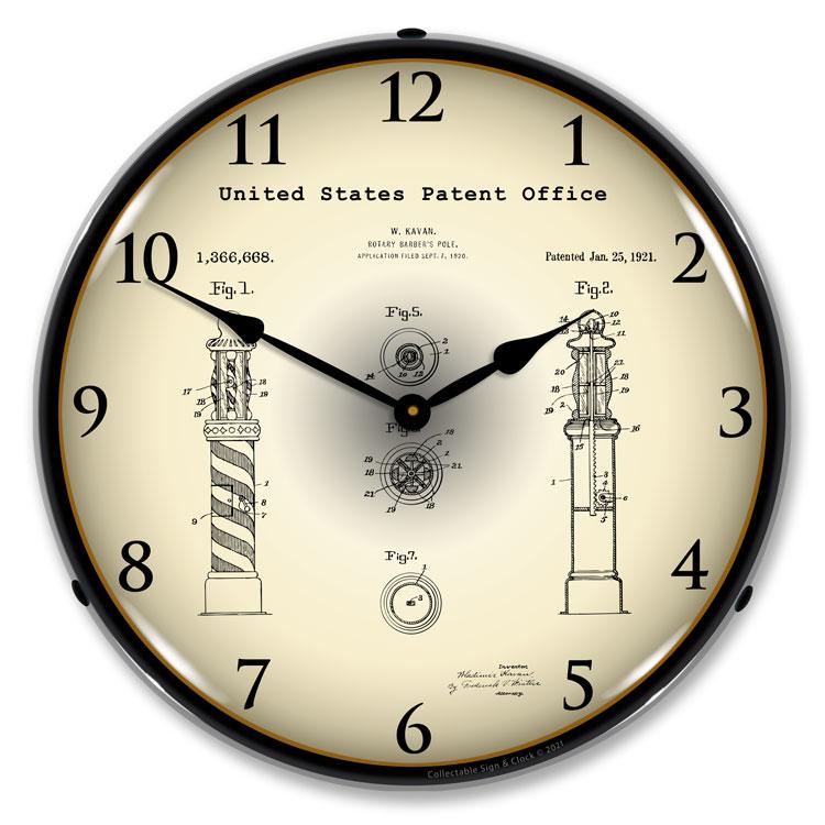 Collectable Sign and Clock - Kavan Rotary Barber Pole1920 