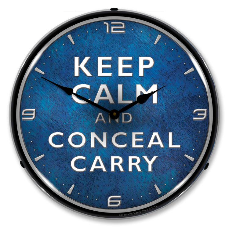 Collectable Sign and Clock - Keep Calm Conceal Carry Clock -