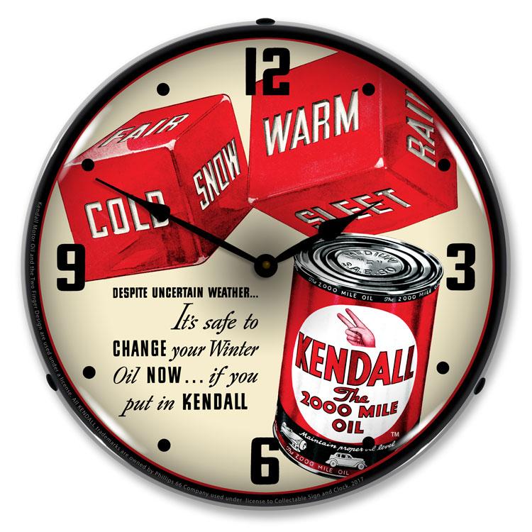 Collectable Sign and Clock - Kendall Motor Oil 2 Clock - 