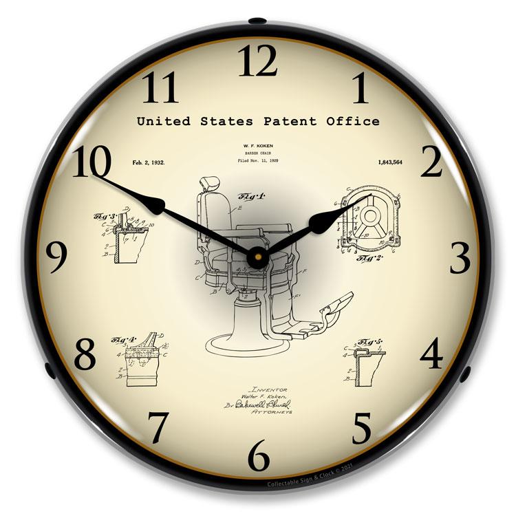 Collectable Sign and Clock - Koken Barber’s Chair 1929 