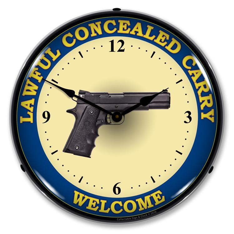 Collectable Sign and Clock - Lawful Concealed Carry Clock - 