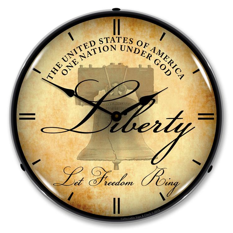 Collectable Sign and Clock - Liberty Bell Clock - Wall 