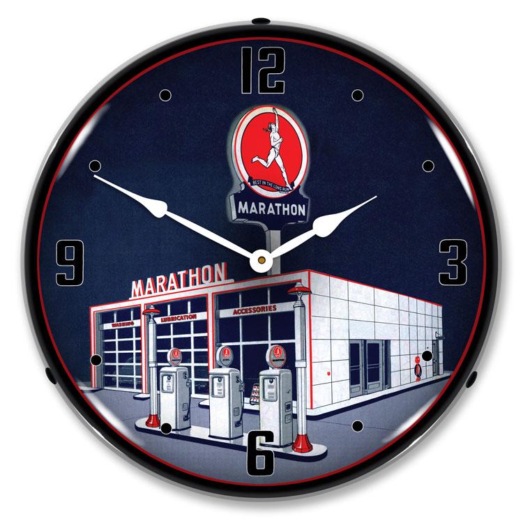 Collectable Sign and Clock - Marathon Gas Clock - Wall 