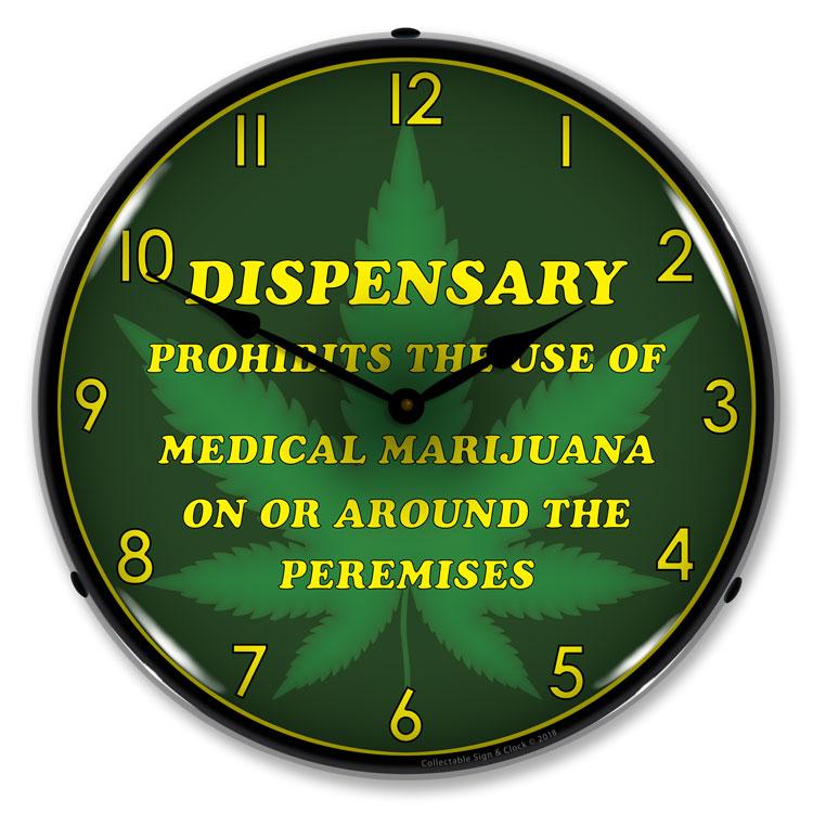 Collectable Sign and Clock - Marijuana Dispensary Clock - 