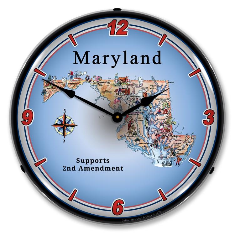 Collectable Sign and Clock - Maryland Supports the 2nd 