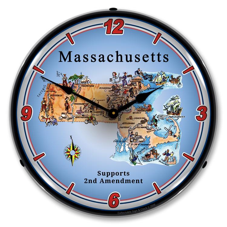 Collectable Sign and Clock - Massachusetts Supports the 2nd 