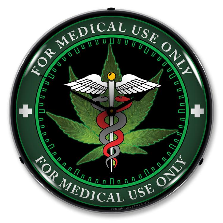 Collectable Sign and Clock - Medical Marijuana Clock - Wall 