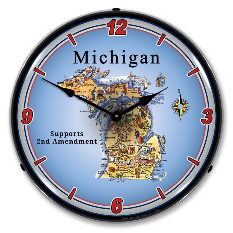 Collectable Sign and Clock - Michigan Supports the 2nd 