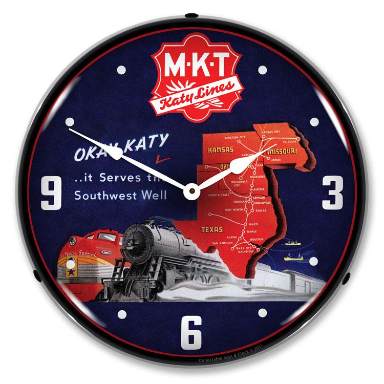 Collectable Sign and Clock - MKT Katy Lines Clock - Wall 