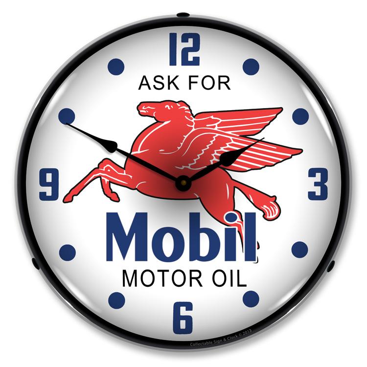 Collectable Sign and Clock - Mobil Oil Clock - Wall Clocks