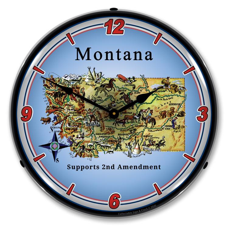 Collectable Sign and Clock - Montana Supports the 2nd 
