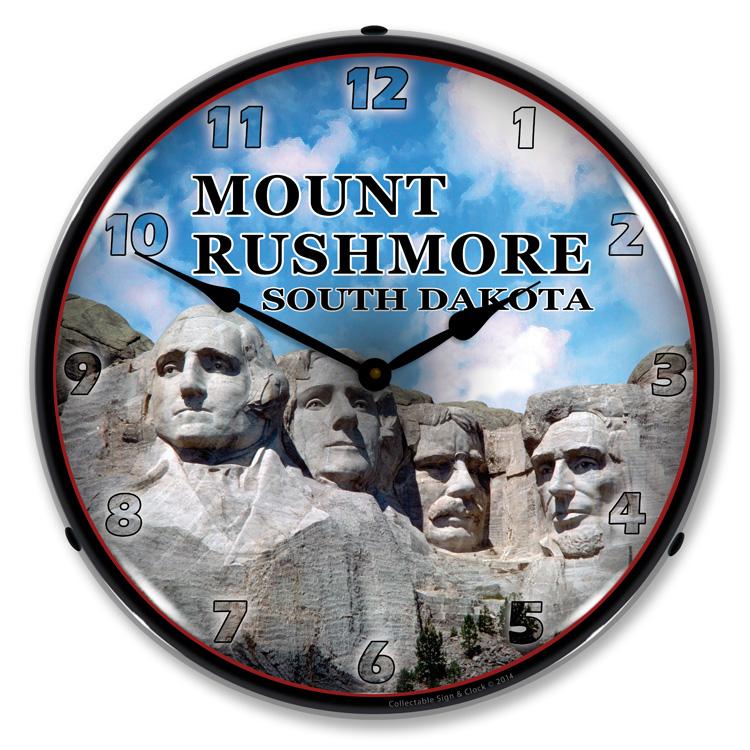 Collectable Sign and Clock - Mount Rushmore Clock - Wall 