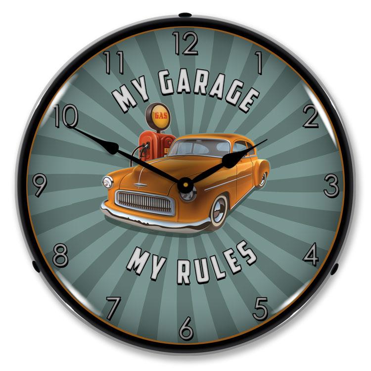 Collectable Sign and Clock - My Garage My Rules Clock - Wall