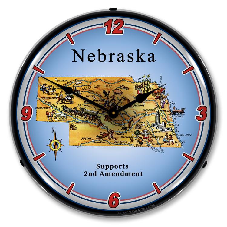 Collectable Sign and Clock - Nebraska Supports the 2nd 