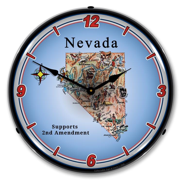 Collectable Sign and Clock - Nevada Supports the 2nd 