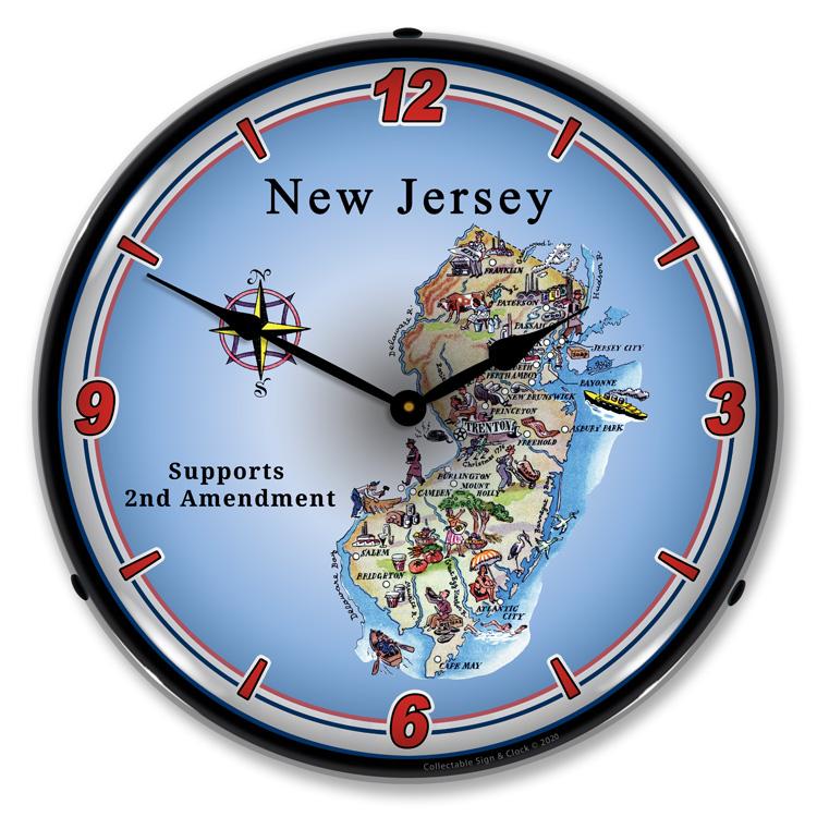 Collectable Sign and Clock - New Jersey Supports the 2nd 