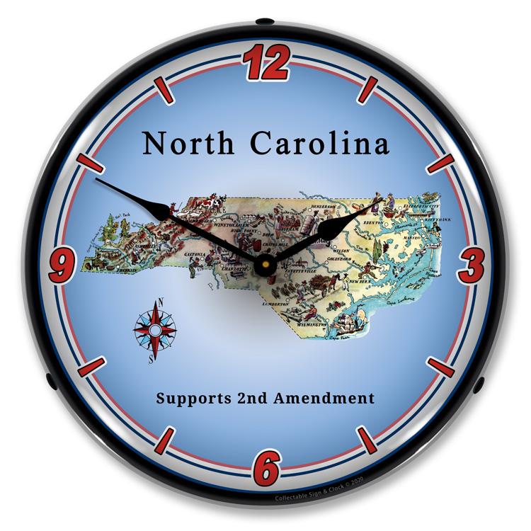 Collectable Sign and Clock - North Carolina Supports the 2nd