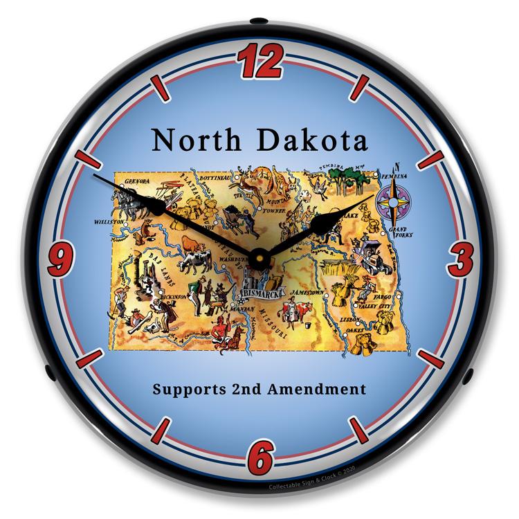 Collectable Sign and Clock - North Dakota Supports the 2nd 