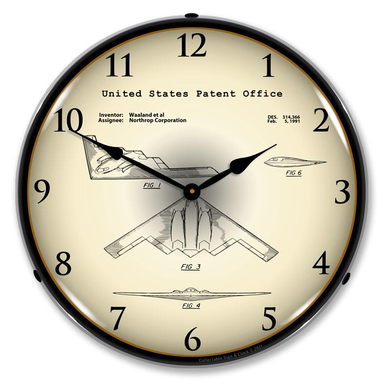 Collectable Sign and Clock - Northrop B-2 Spirit Stealth 