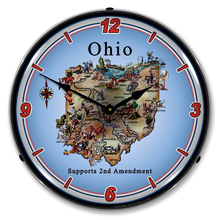 Collectable Sign and Clock - Ohio Supports the 2nd Amendment